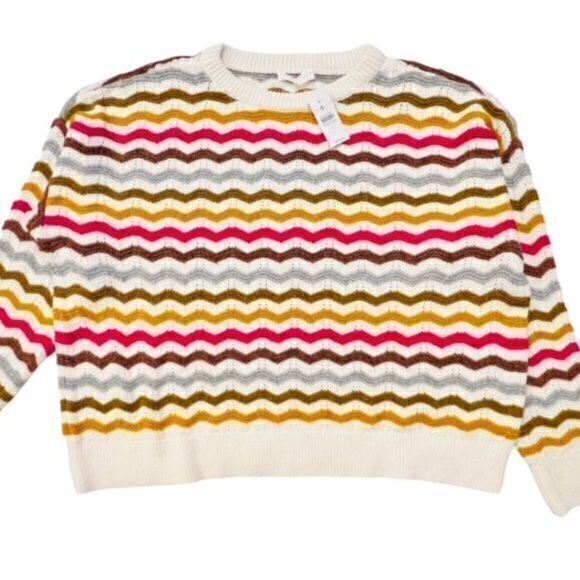 Lou & Grey LOFT Zig Zag Striped Textured Sweater NWT XL MSRP $90 Preppy SOFT - Picture 3 of 14